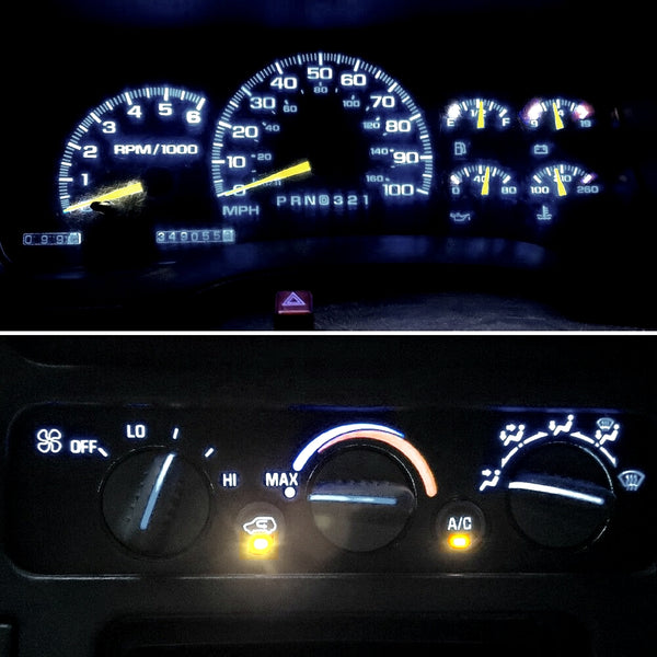 Red LED Gauge Cluster Dashboard Bulbs – Fits 1992-1999 Chevy Truck (5-Pack, CHUSYYRAY)